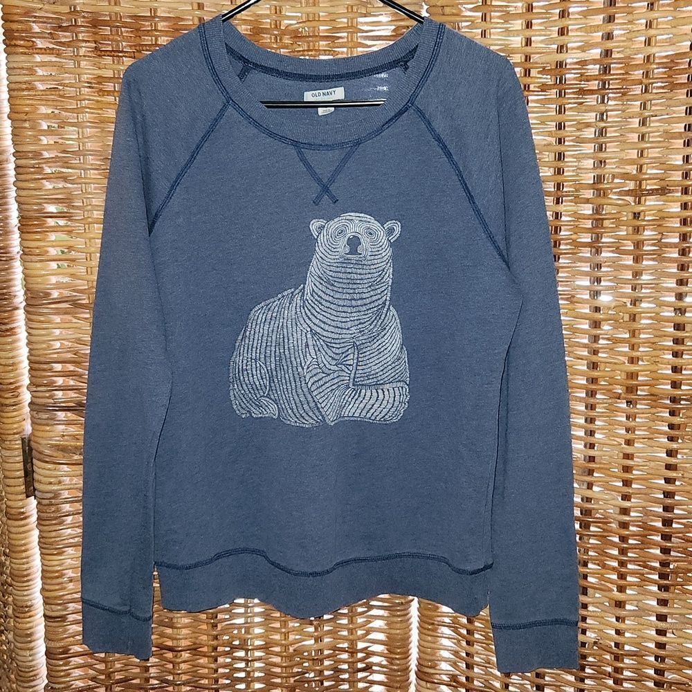 Vtg Old Navy Polar Bear Graphic Sweatshirt L